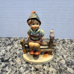 1938 Goebel Hummel "Wayside Harmony" Figurine Boy on Fence #111 3/0 West Germany